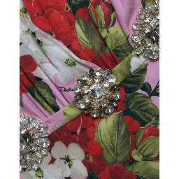 Multicolor Floral Crystal Embellished A-line Dress