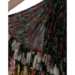 Multicolor Floral Chiffon Tiered Maxi Dress