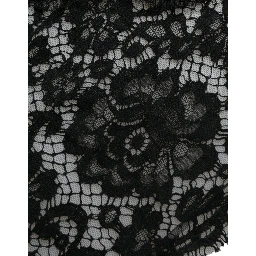 Black Lace Crystal Embellished Sheath Dress