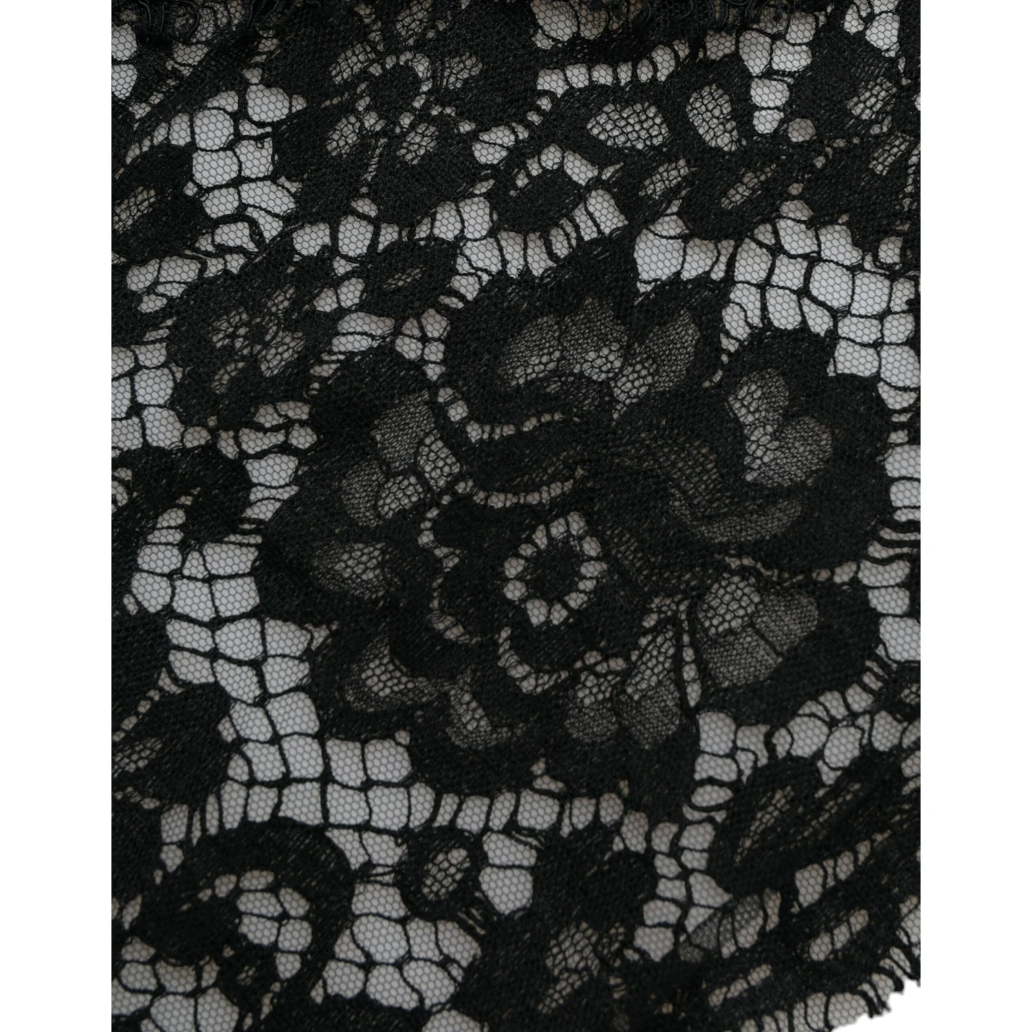 Black Lace Crystal Embellished Sheath Dress