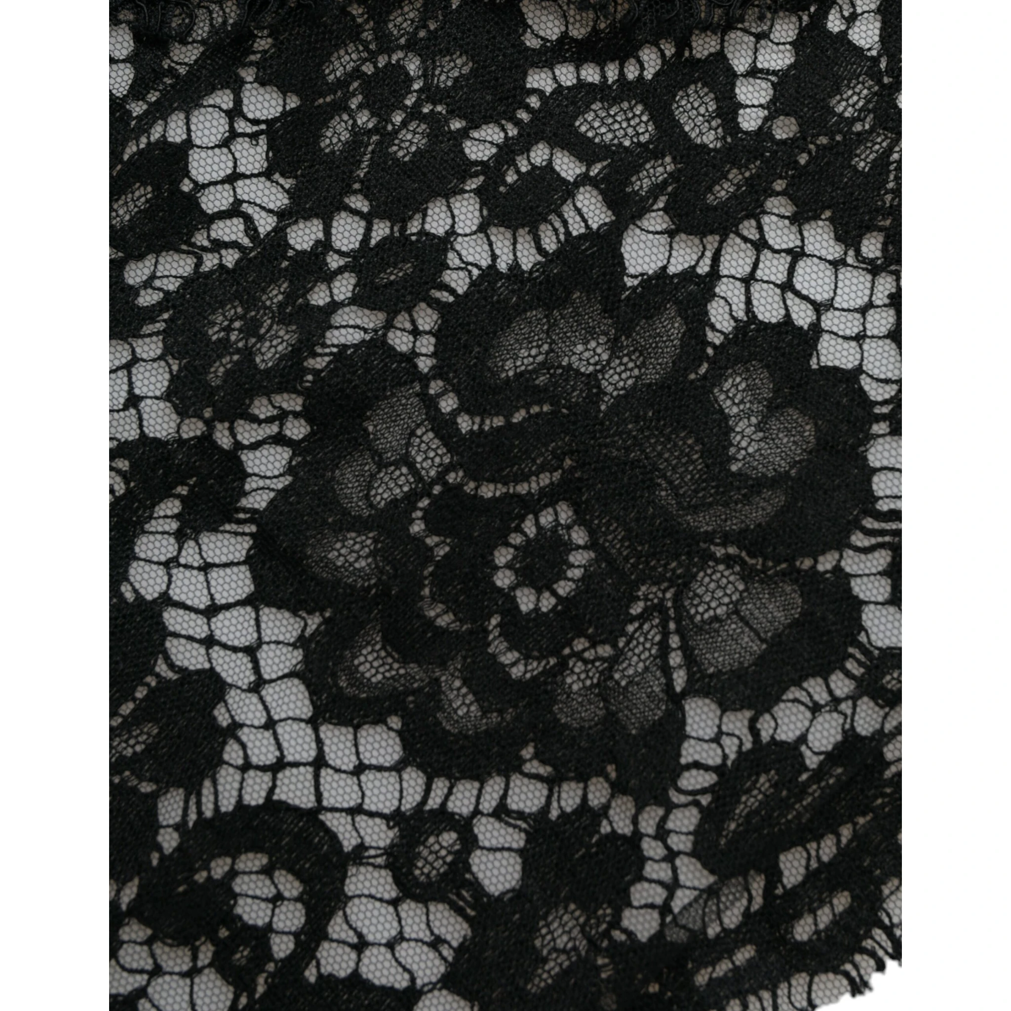 Black Lace Crystal Embellished Sheath Dress