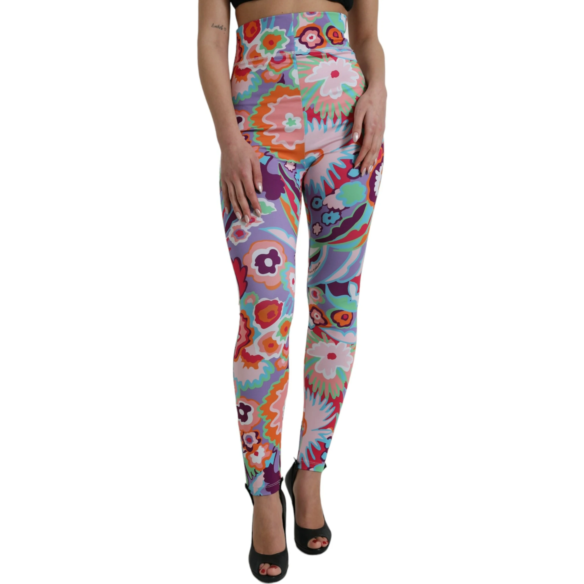 Multicolor Floral High Waist Leggings Pants