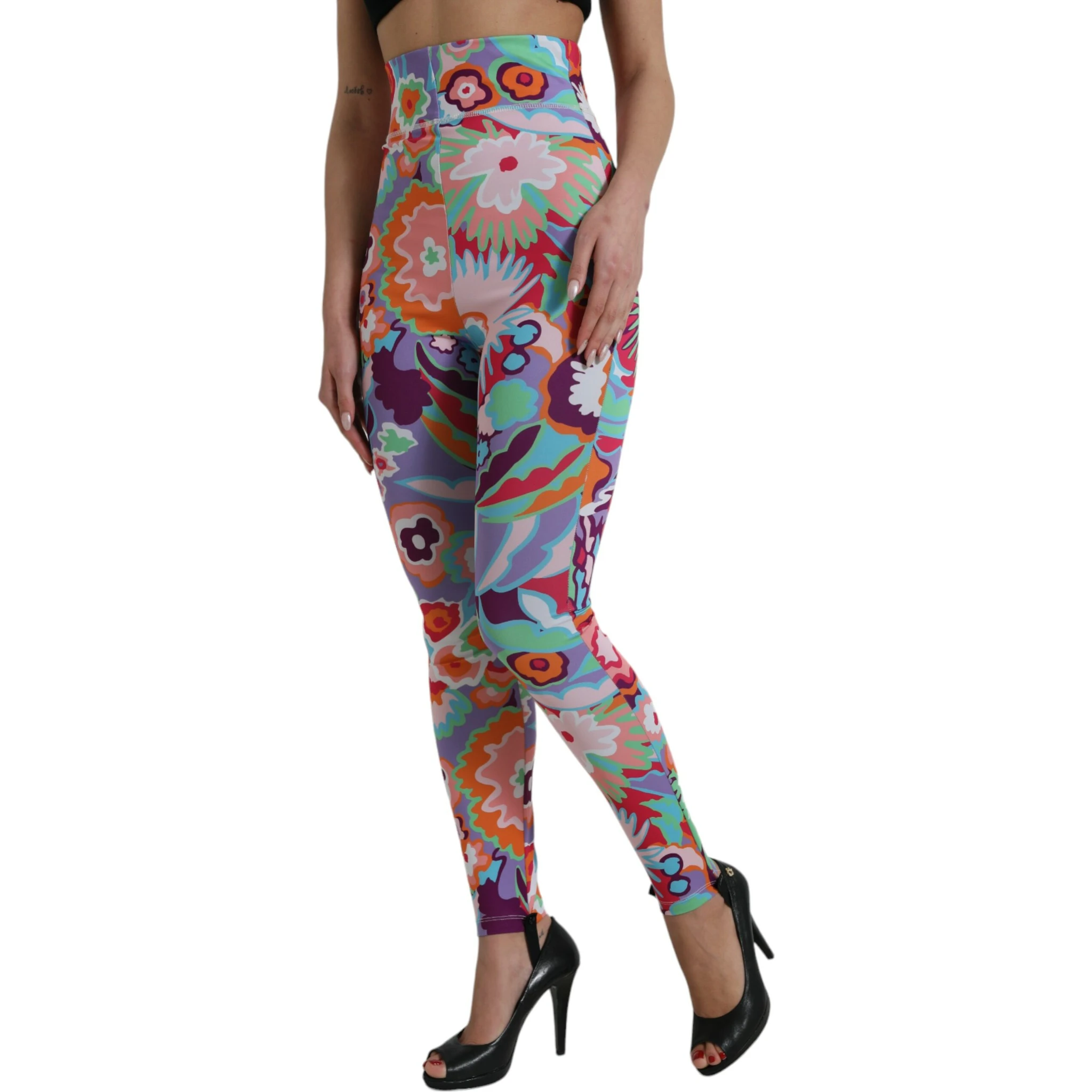 Multicolor Floral High Waist Leggings Pants