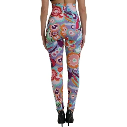 Multicolor Floral High Waist Leggings Pants