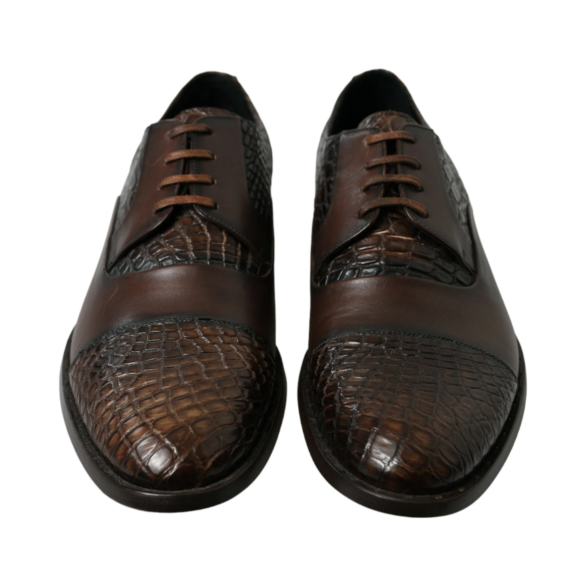 Brown Exotic Leather Lace Up Oxford Dress Shoes