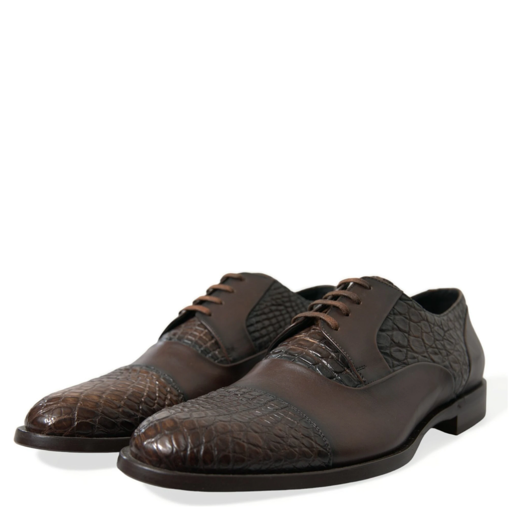 Brown Exotic Leather Lace Up Oxford Dress Shoes