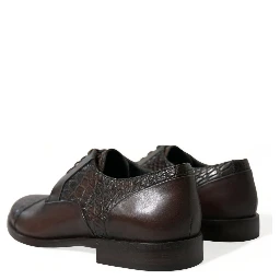 Brown Exotic Leather Lace Up Oxford Dress Shoes