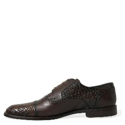Brown Exotic Leather Lace Up Oxford Dress Shoes