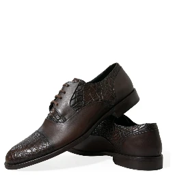 Brown Exotic Leather Lace Up Oxford Dress Shoes