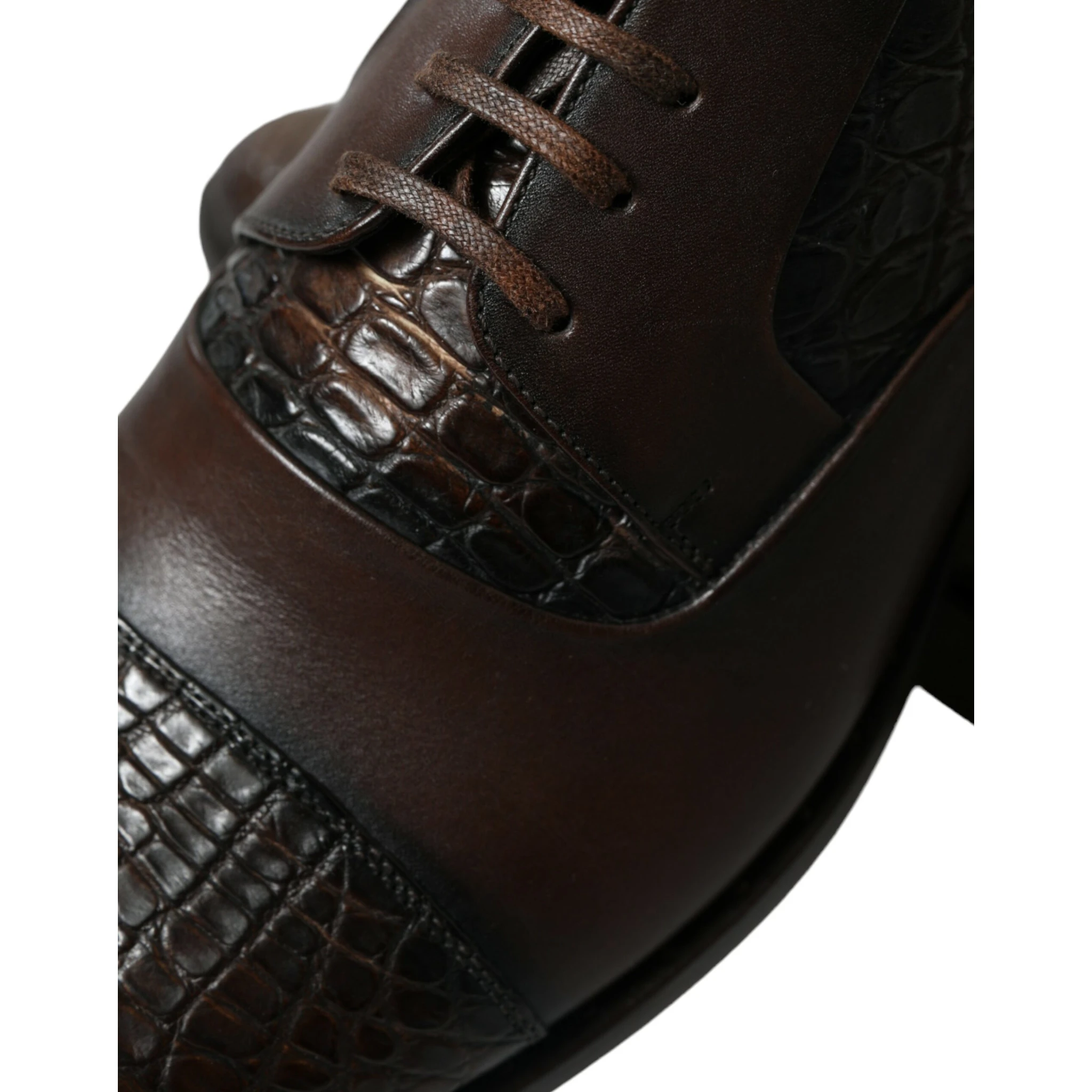 Brown Exotic Leather Lace Up Oxford Dress Shoes