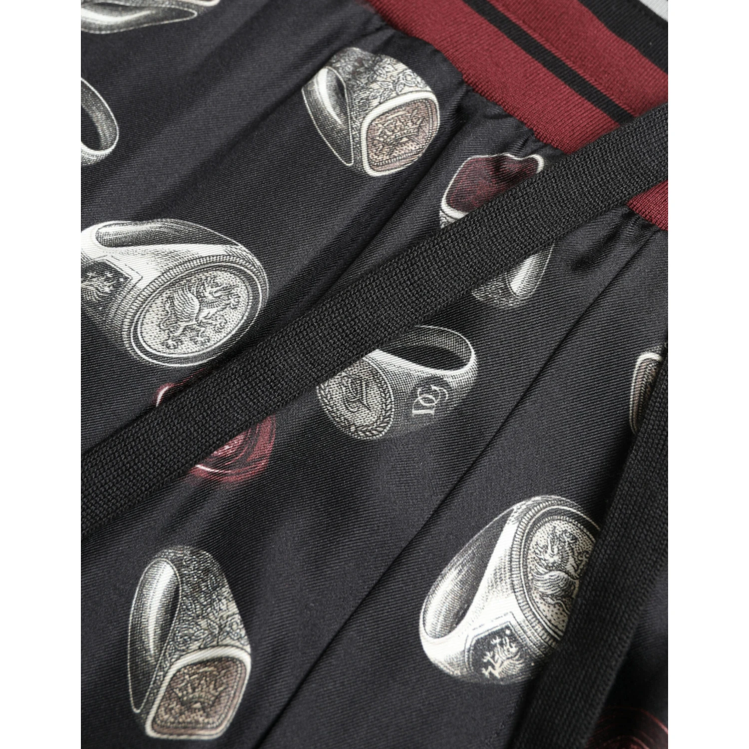 Black Ring Silk Jogging Trousers Pants