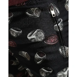 Black Ring Silk Jogging Trousers Pants