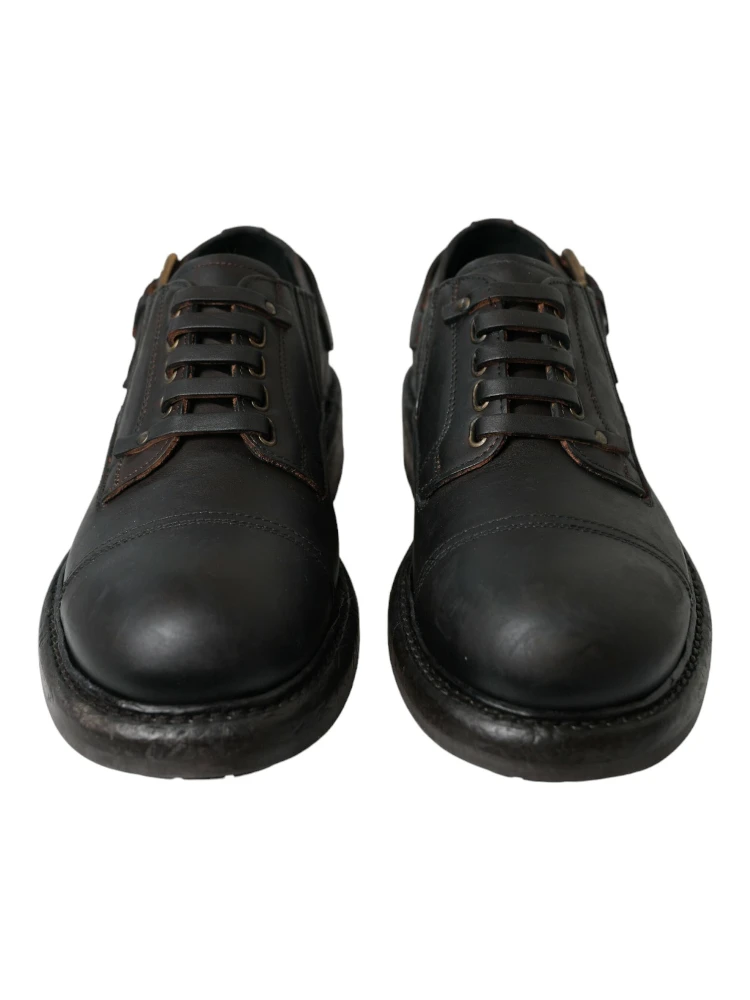 Brown Leather Lace Up Derby Men Dress Shoes alternative