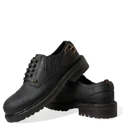 Brown Leather Lace Up Derby Men Dress Shoes