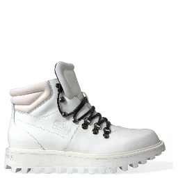 White Vulcano Trekking Ankle Boots Shoes