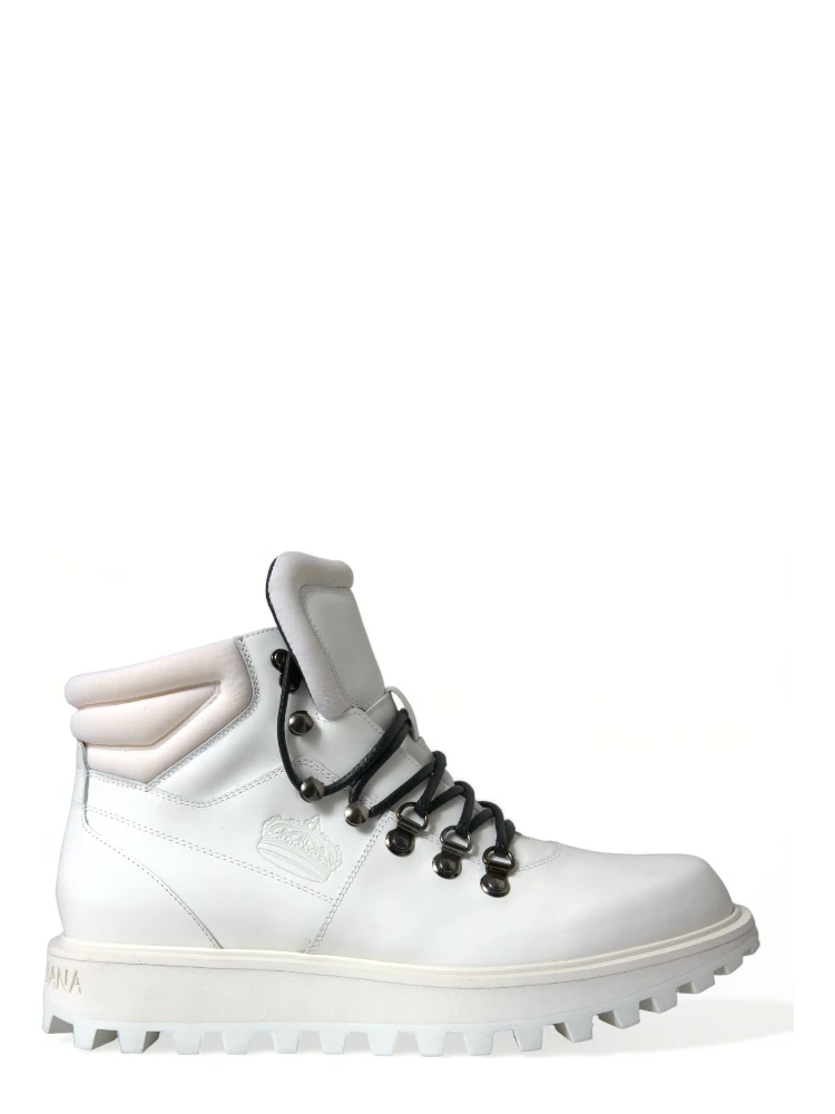 White Vulcano Trekking Ankle Boots Shoes