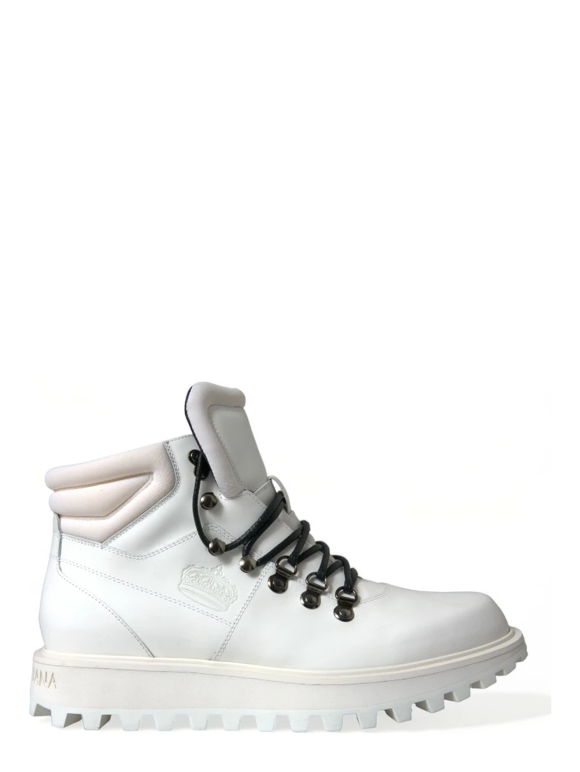 White Vulcano Trekking Ankle Boots Shoes