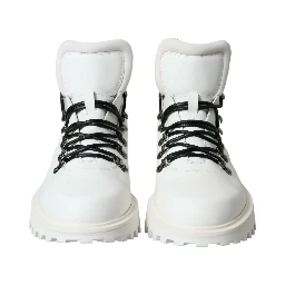 White Vulcano Trekking Ankle Boots Shoes
