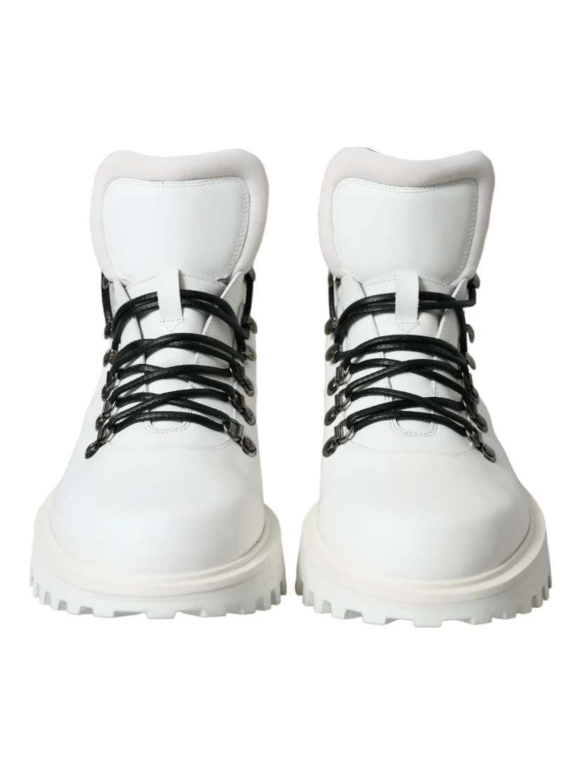 White Vulcano Trekking Ankle Boots Shoes