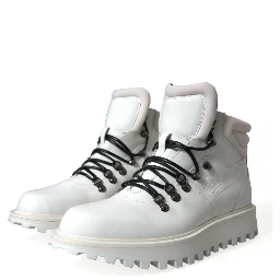 White Vulcano Trekking Ankle Boots Shoes