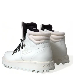 White Vulcano Trekking Ankle Boots Shoes
