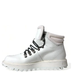 White Vulcano Trekking Ankle Boots Shoes
