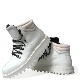 White Vulcano Trekking Ankle Boots Shoes