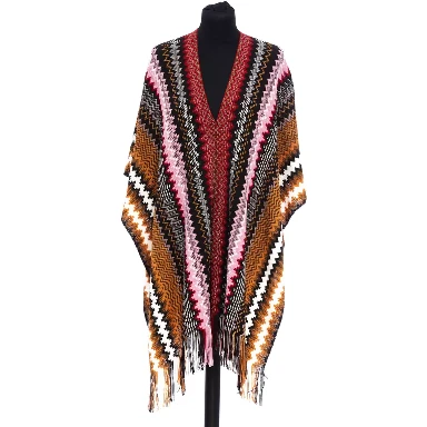 Multicolor Wool Poncho