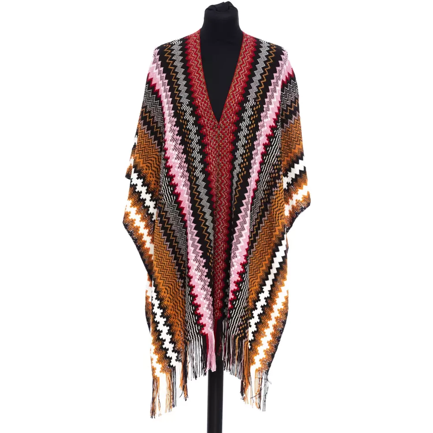 Multicolor Wool Poncho