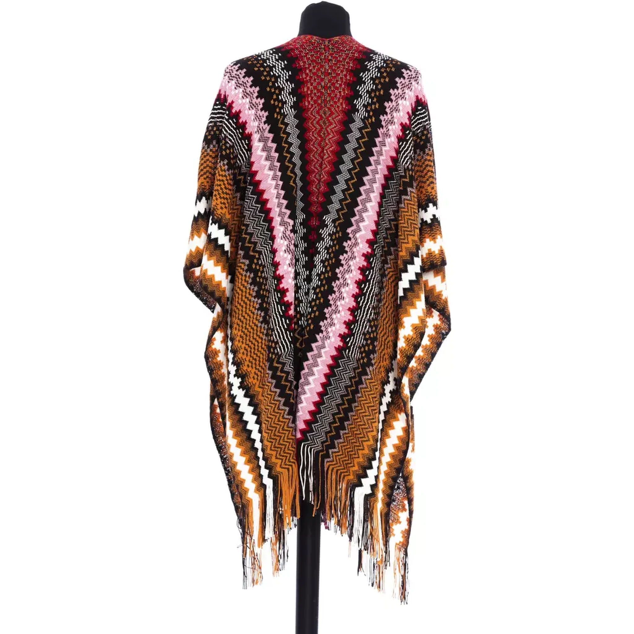 Multicolor Wool Poncho