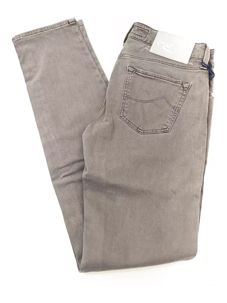 Gray Cotton-Like Jeans Denim