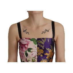 Dress Midi Patchwork Floral Jaquard Silk