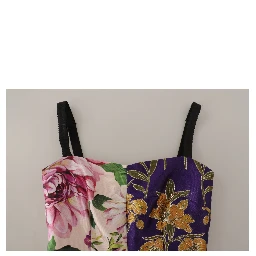 Dress Midi Patchwork Floral Jaquard Silk