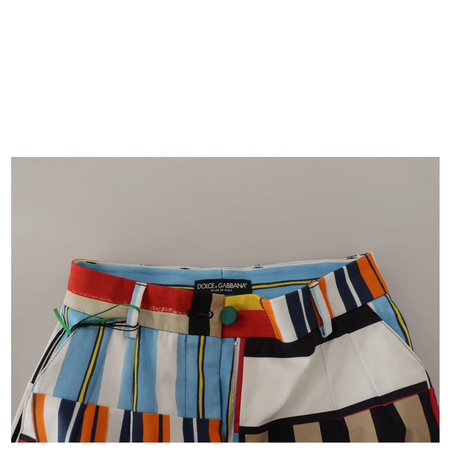 Multicolor Striped High Waist Cotton Pants