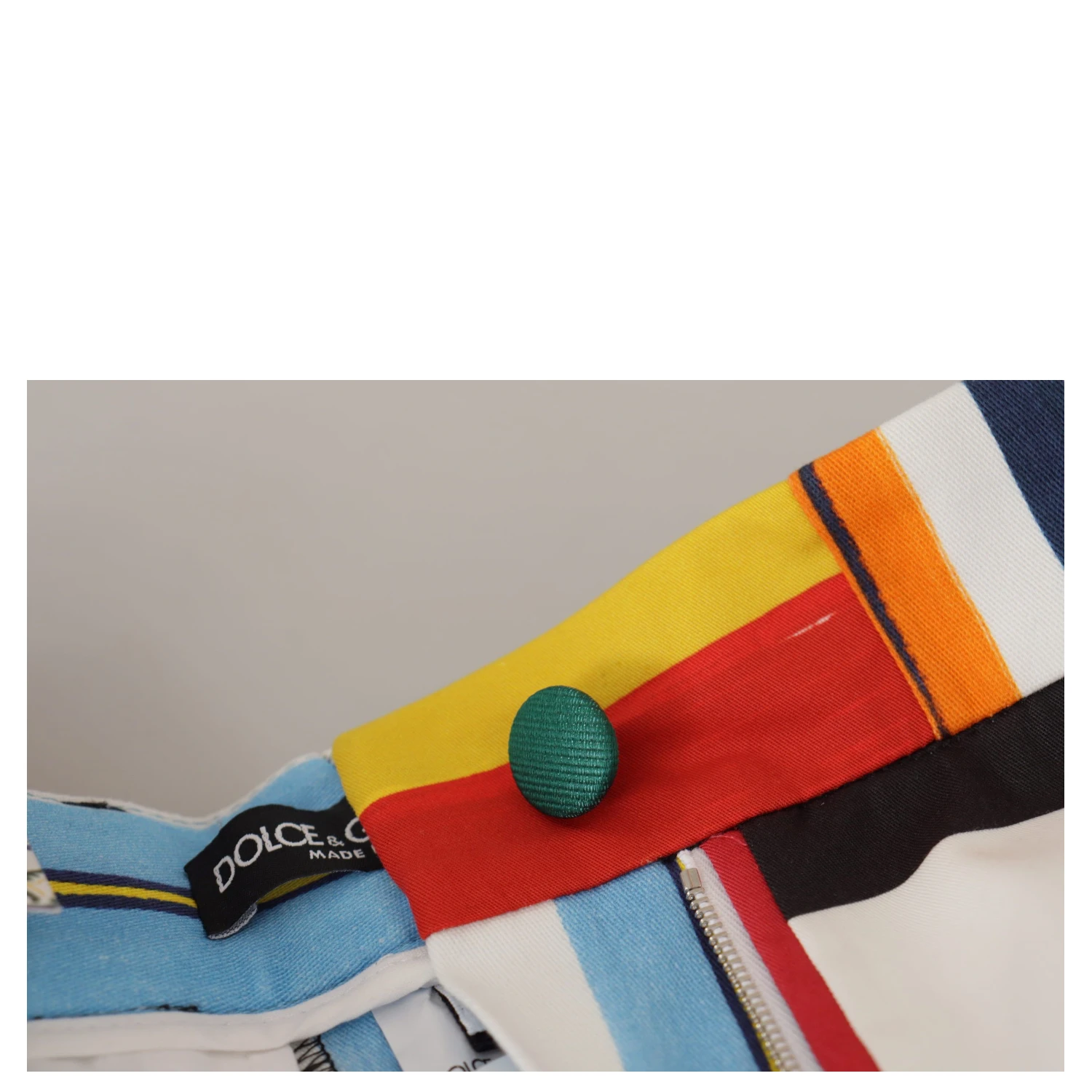 Multicolor Striped High Waist Cotton Pants