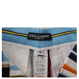 Multicolor Striped High Waist Cotton Pants