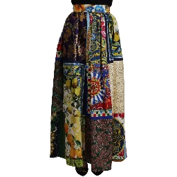 Multicolor Patchwork Sicily Long Maxi Skirt
