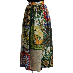 Multicolor Patchwork Sicily Long Maxi Skirt