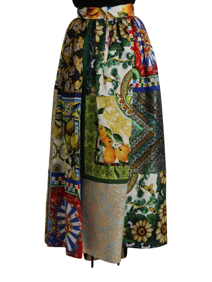 Multicolor Patchwork Sicily Long Maxi Skirt