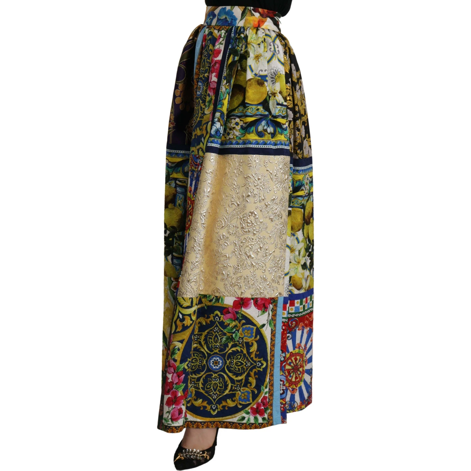 Multicolor Patchwork Sicily Long Maxi Skirt
