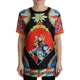 Multicolor Soldier Carretto Silk Top  T-shirt