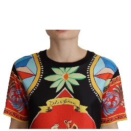 Multicolor Soldier Carretto Silk Top  T-shirt
