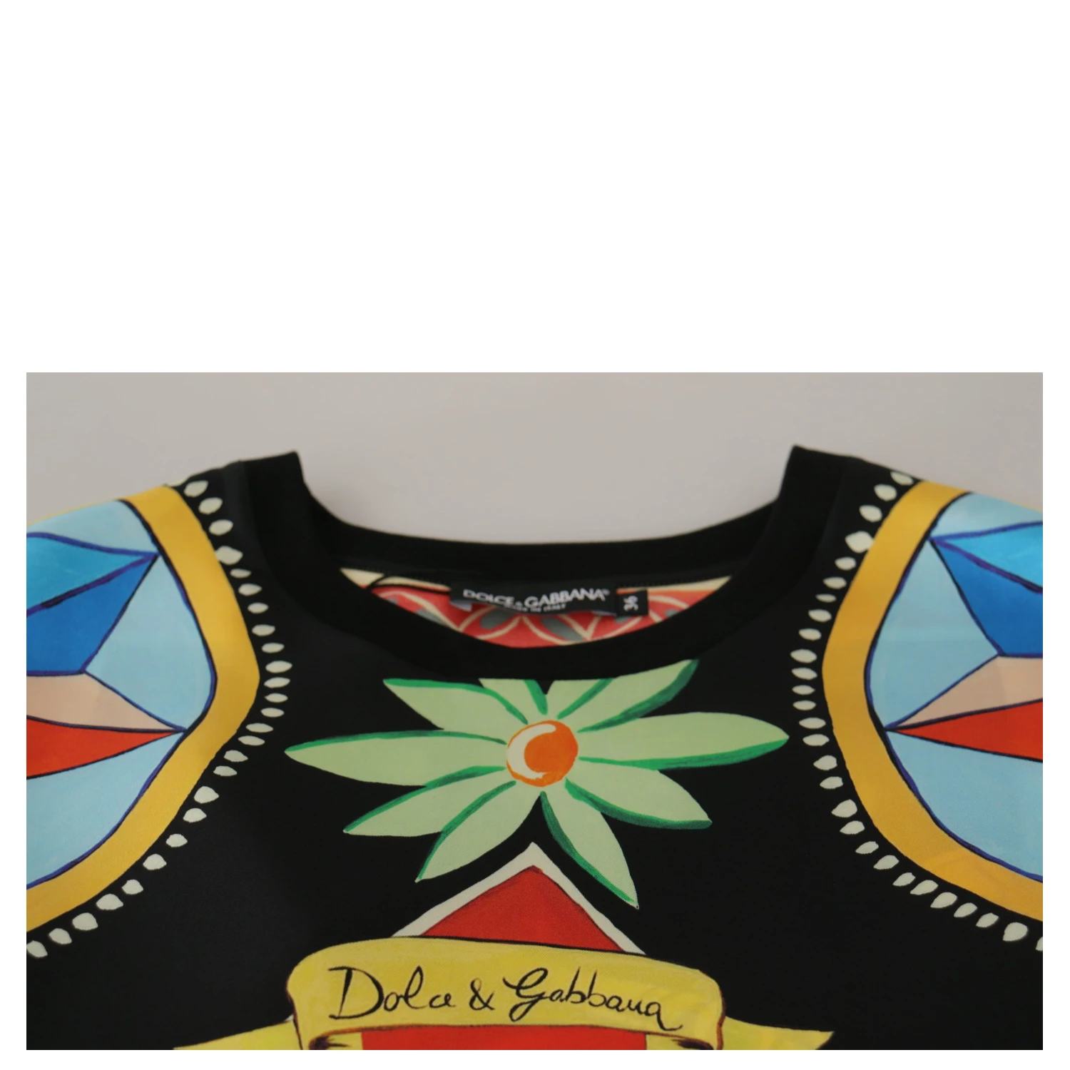 Multicolor Soldier Carretto Silk Top  T-shirt