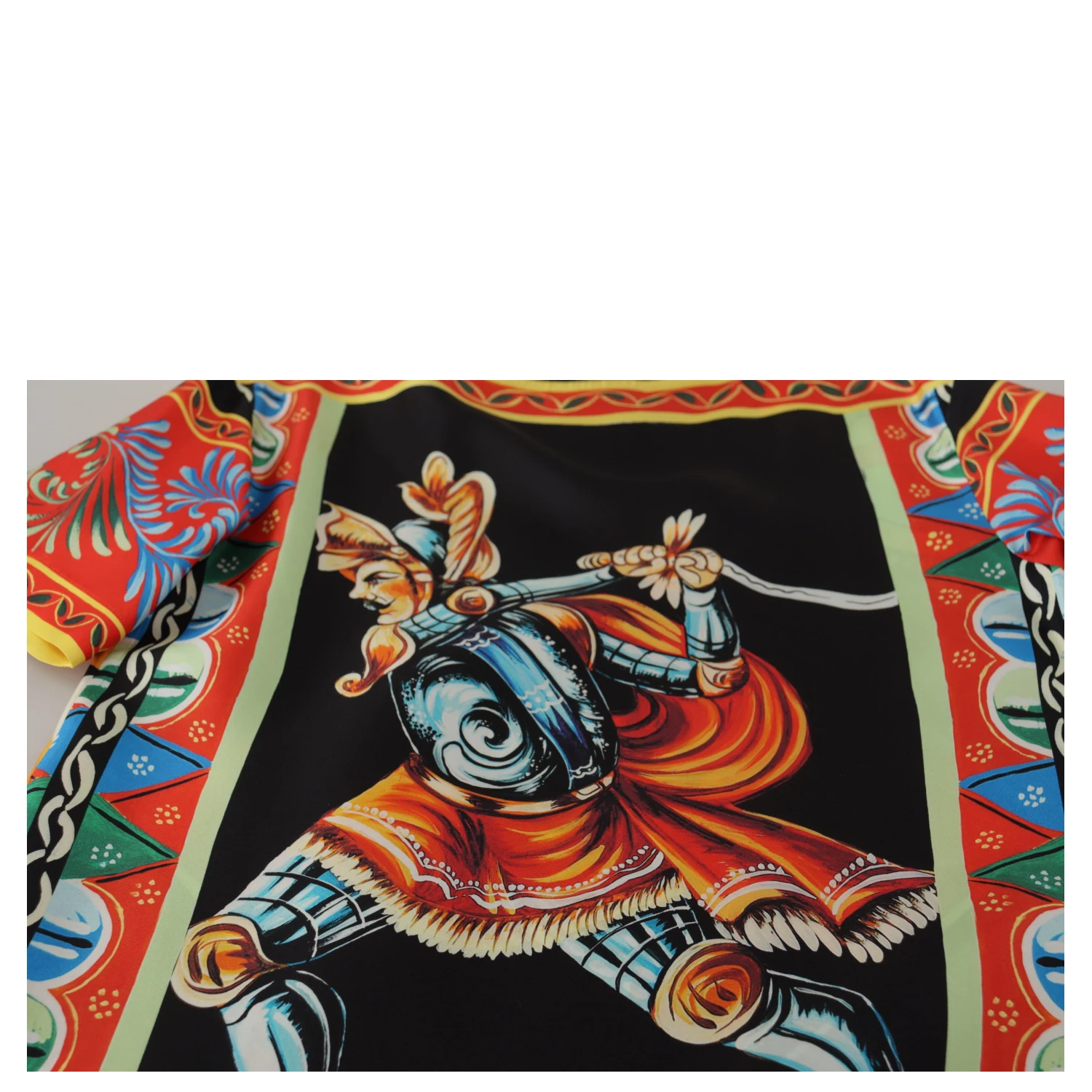 Multicolor Soldier Carretto Silk Top  T-shirt