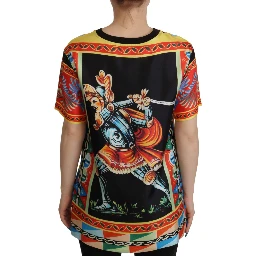 Multicolor Soldier Carretto Silk Top  T-shirt