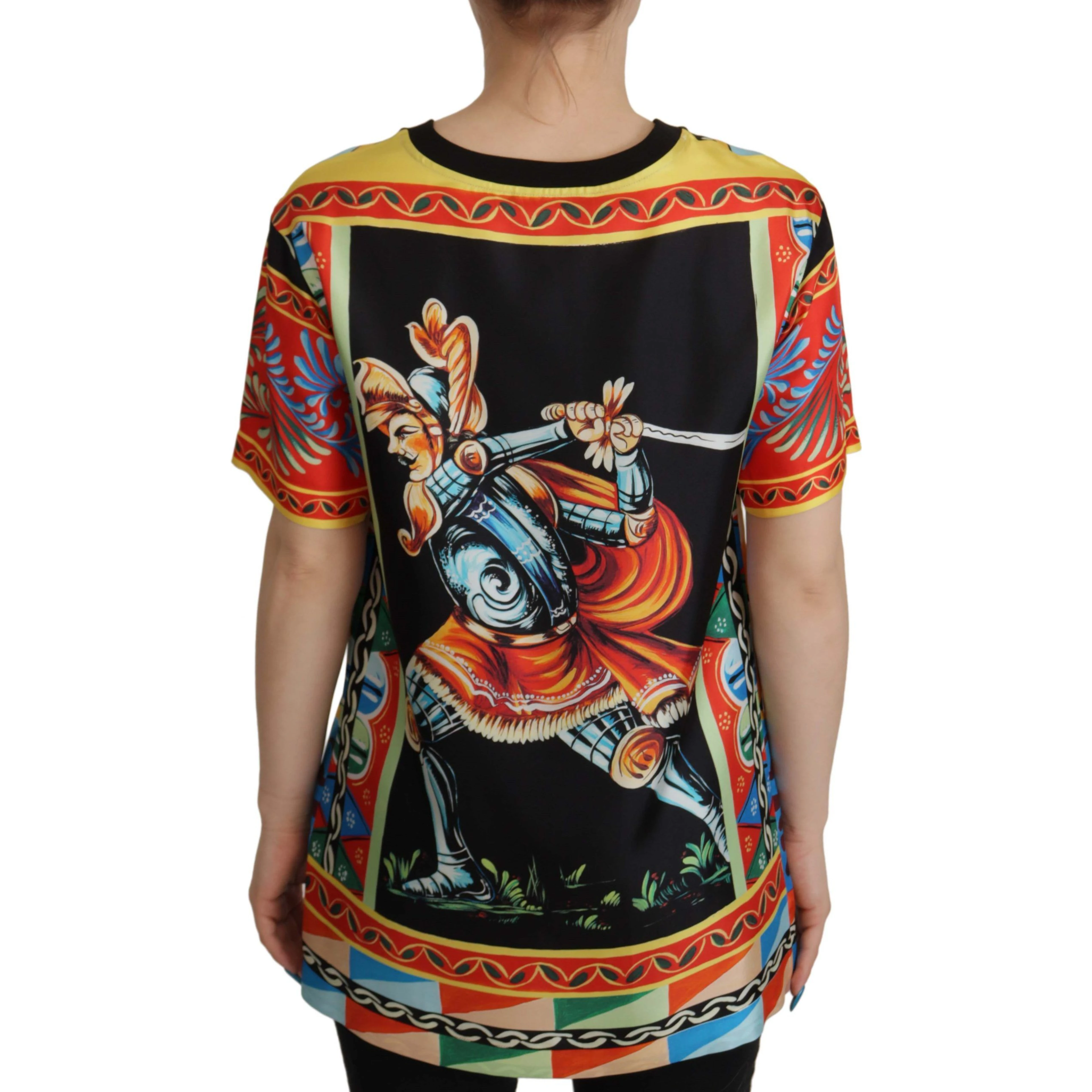 Multicolor Soldier Carretto Silk Top T-shirt