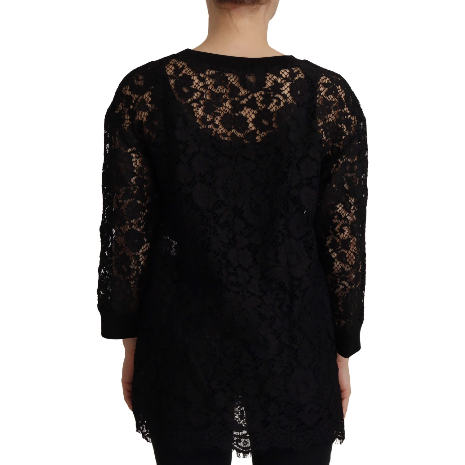 Black Floral Lace Pullover Sicily Blouse