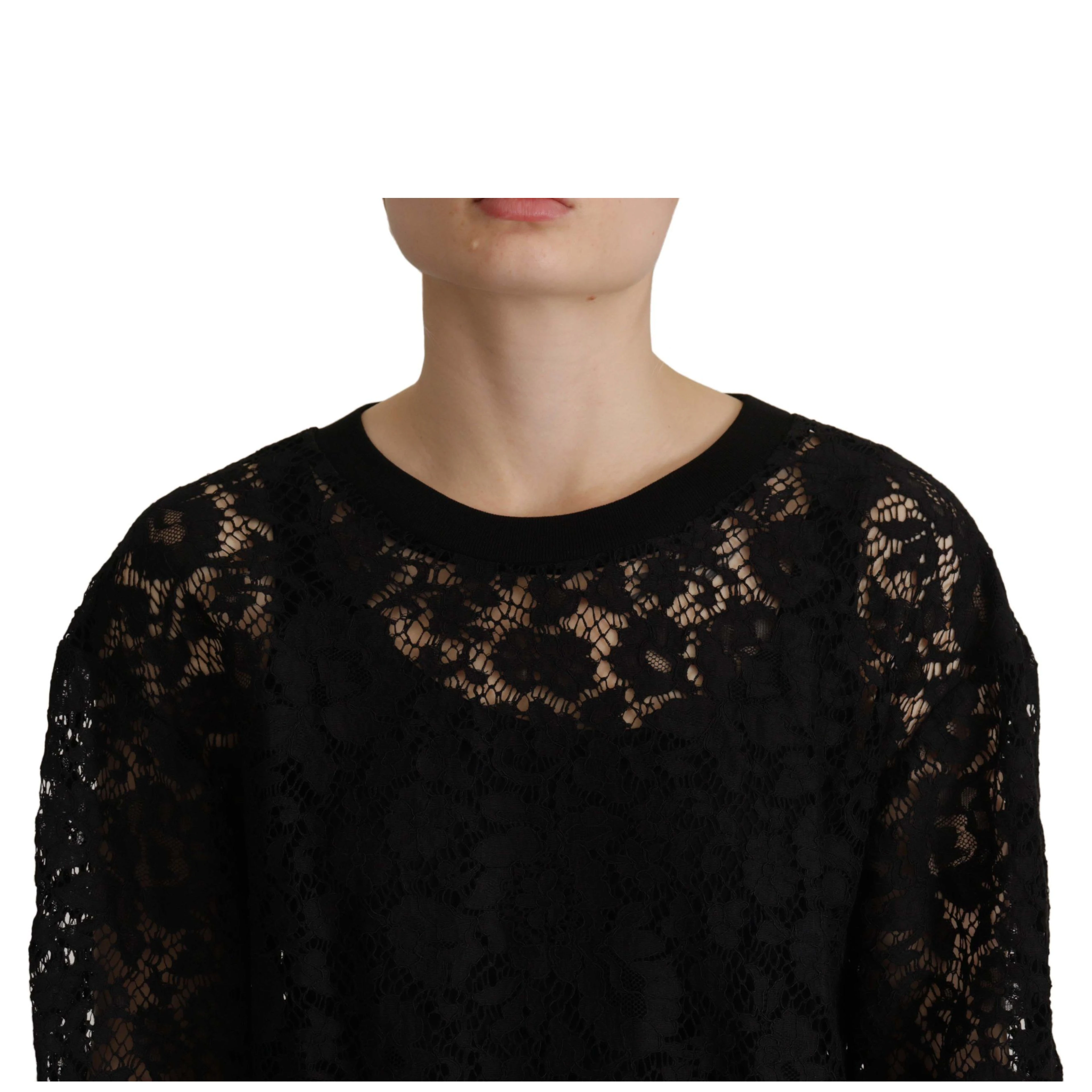 Black Floral Lace Pullover Sicily Blouse