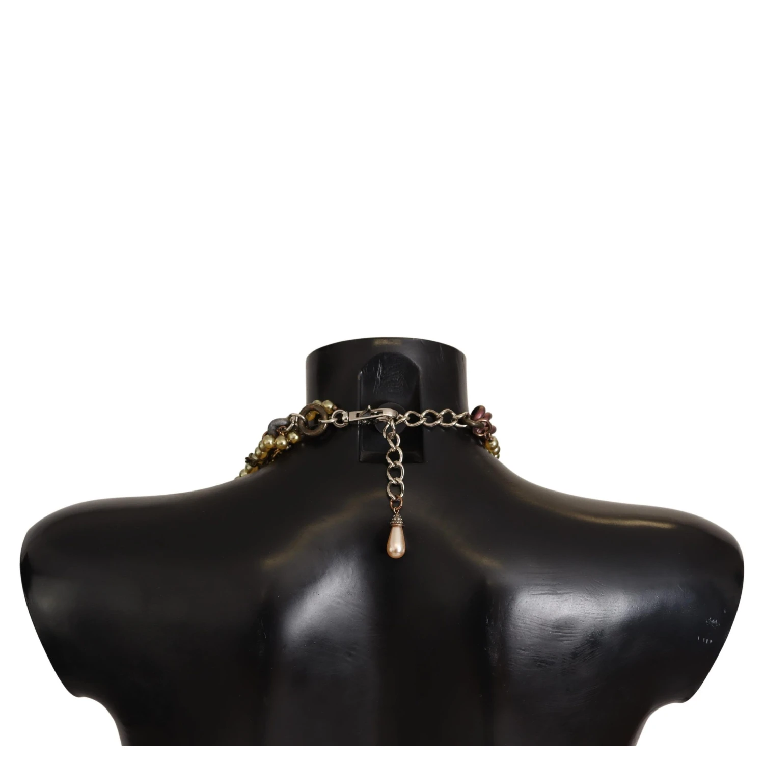 Gold Brass Sicily Floral Crystal Statement Necklace