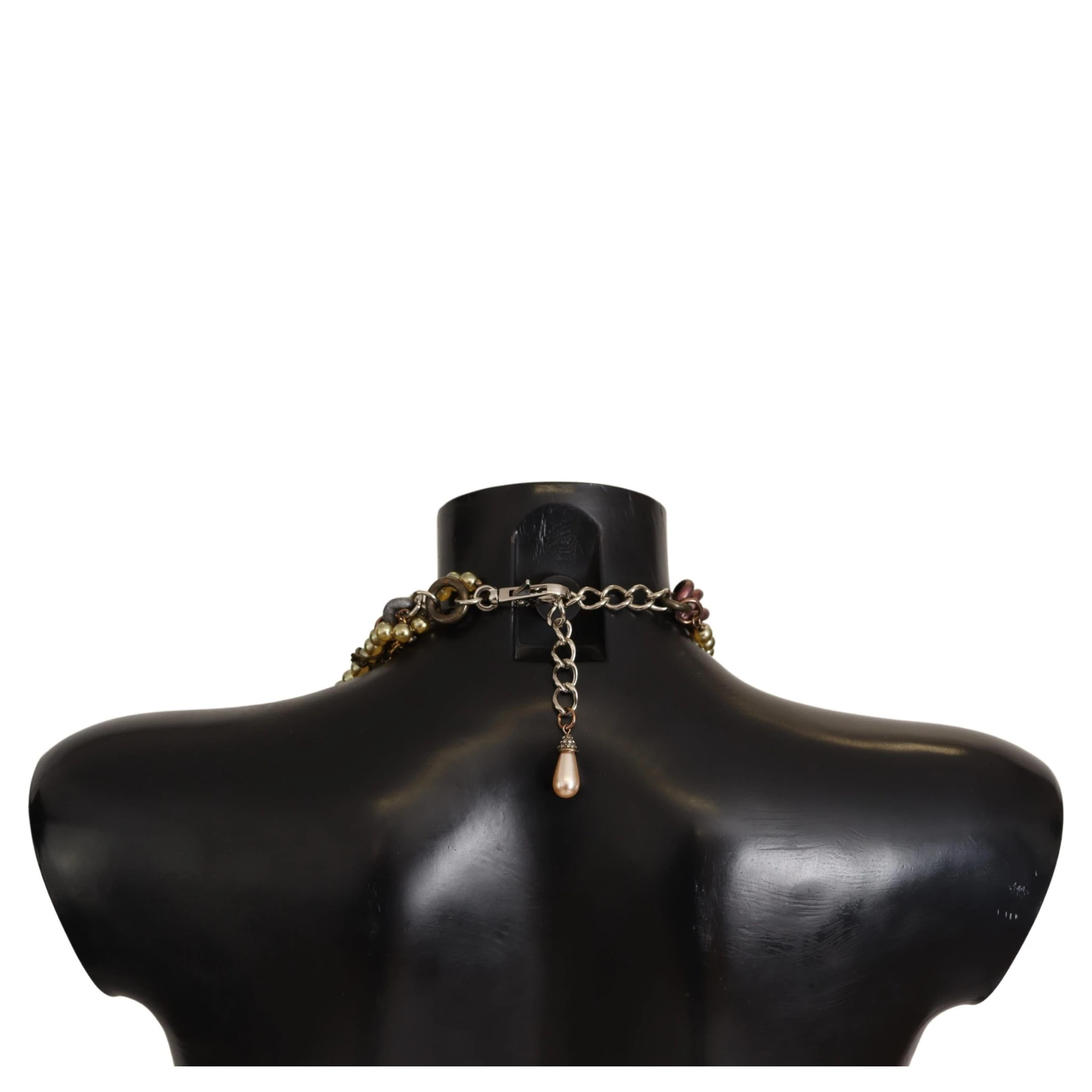 Gold Brass Sicily Floral Crystal Statement Necklace